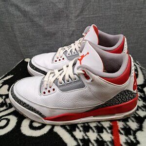 %Size 9.5 Men Nike Air Jordan 3 Retro "Fire Red" (2022 OG) AJ5